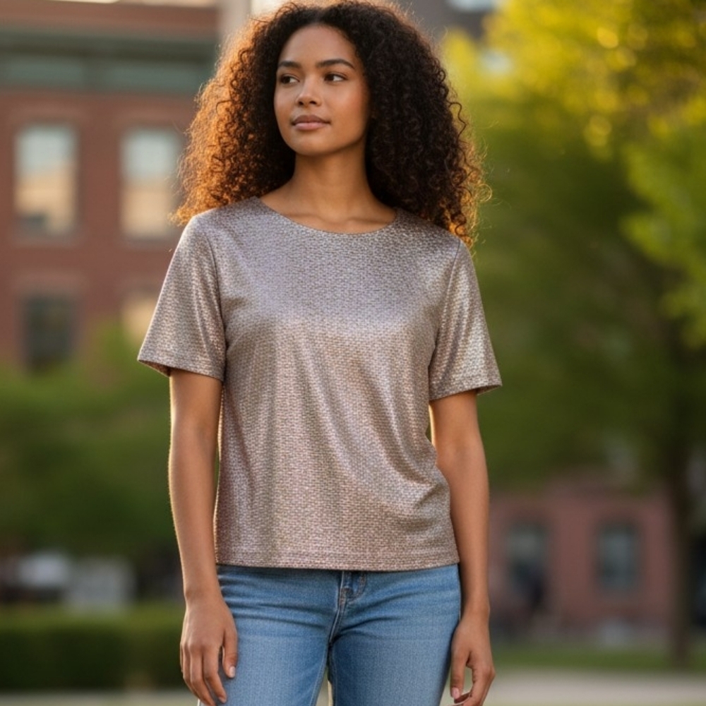 Monteau Shimmering Silver Blouse